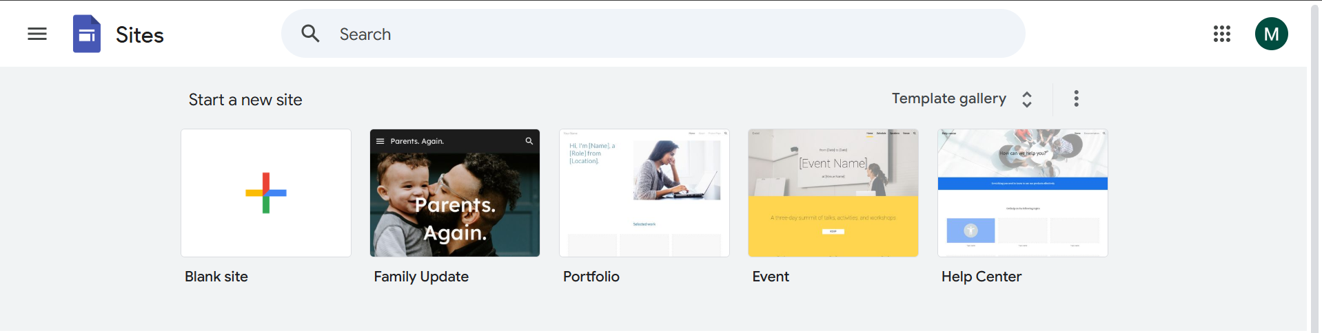 Google site web builder